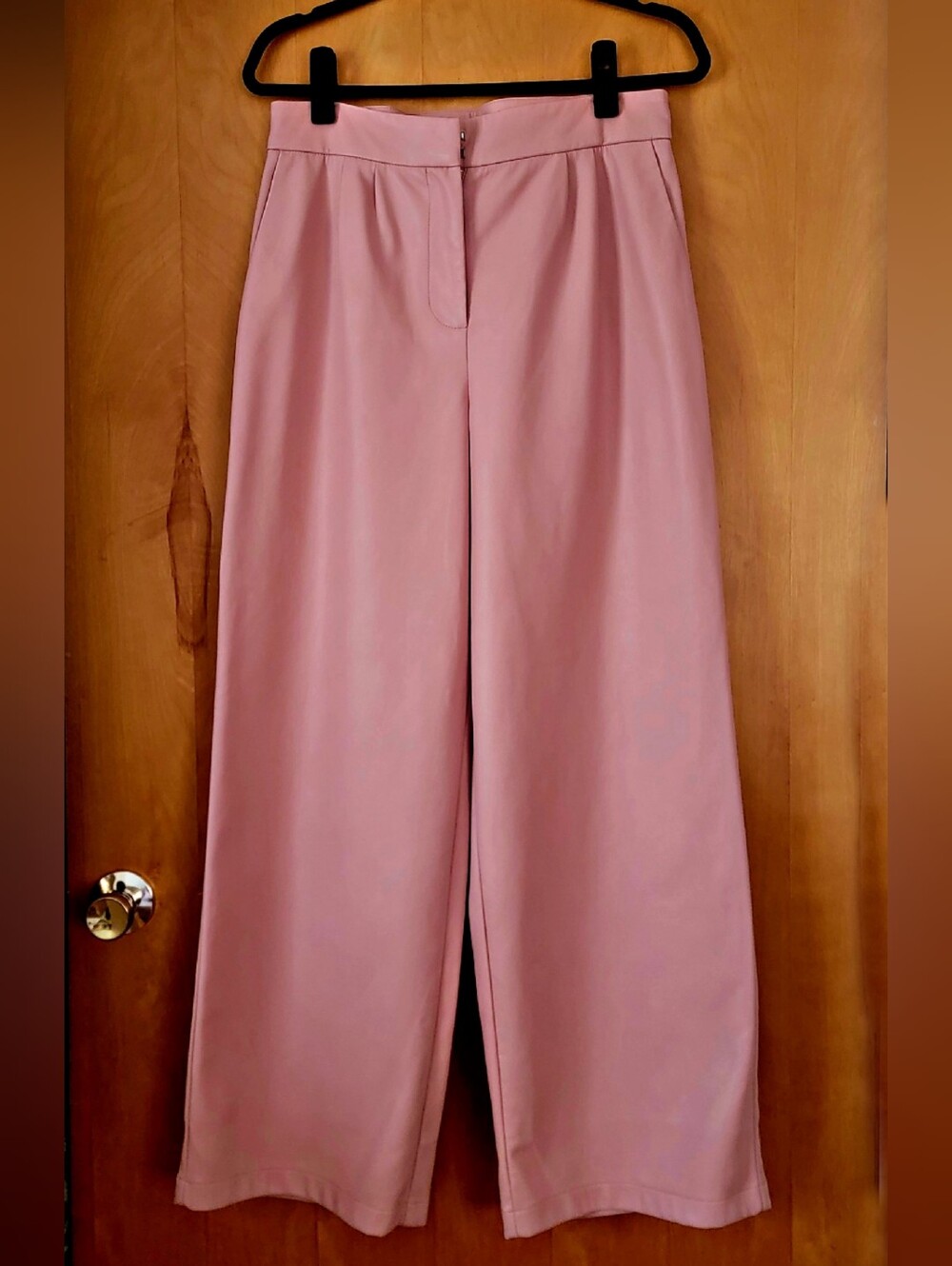 BOLD ELEMENTS X DLY BROOKE Pink Faux Leather Wide Leg Pants Size 10